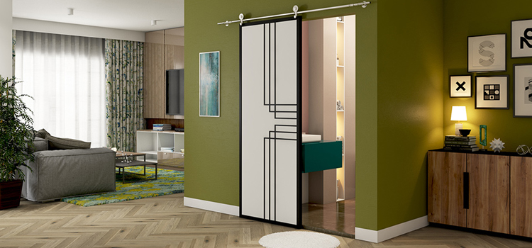 sliding bathroom door installation in Downey